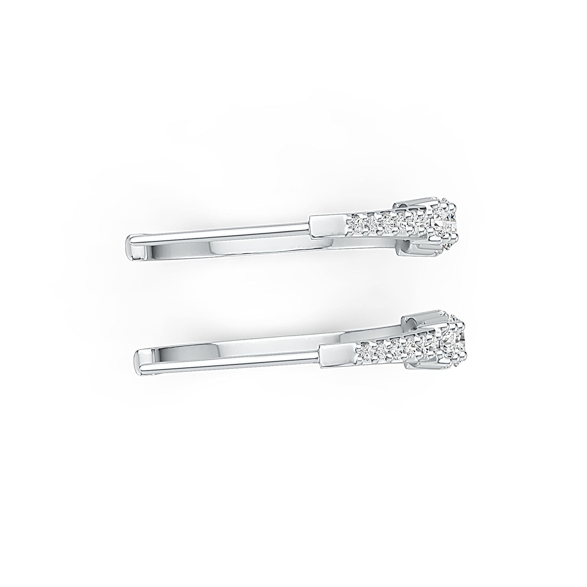Sterling Silver Hoop Earrings with White Topaz or Moissanite DHJ