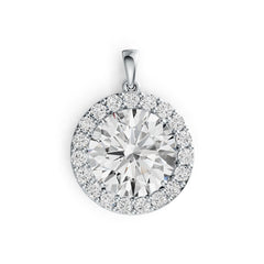Sterling Silver Semi Mount Pendant Setting Round RD 15x15mm Halo DHJ