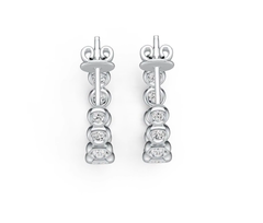 Sterling Silver Semi Mount Earrings Setting Round RD 3.4x3.4mm DHJ