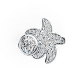 Sterling Silver Semi Mount Ring Setting Round RD 8x8mm with White Topaz DHJ