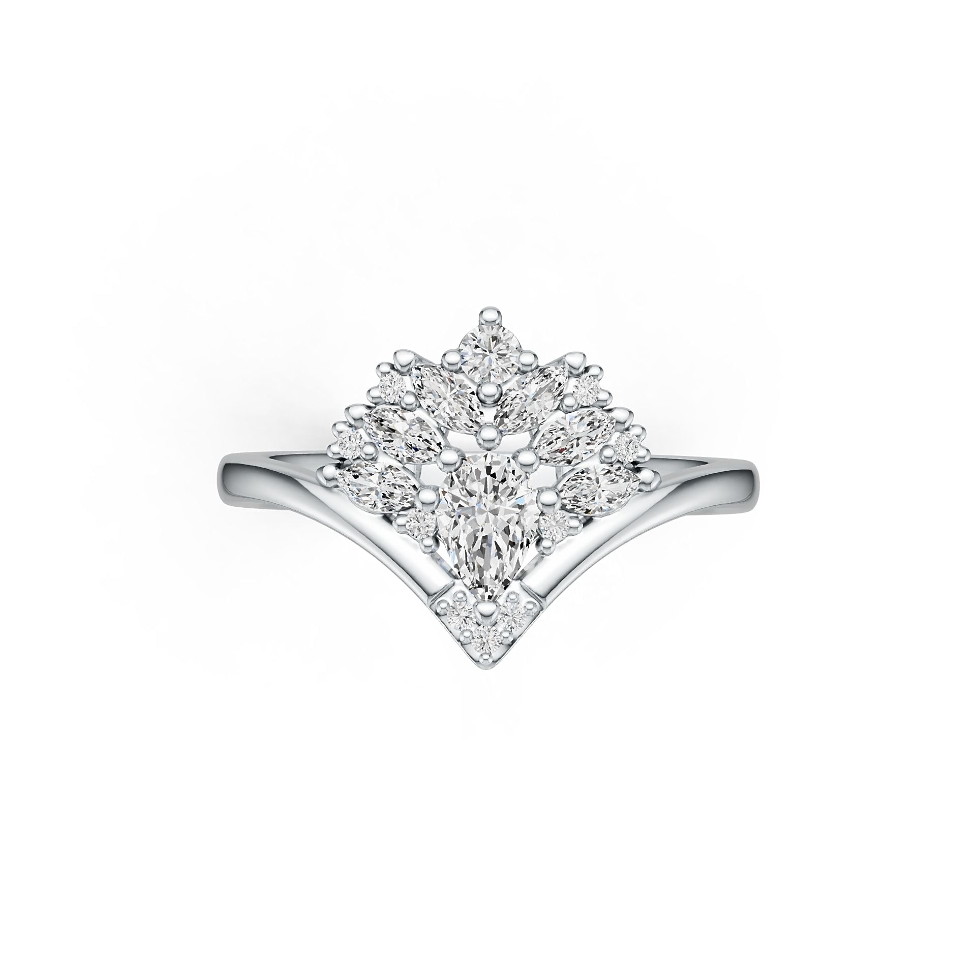 Sterling Silver Semi Mount Ring Setting PE 6X4mm DHJ