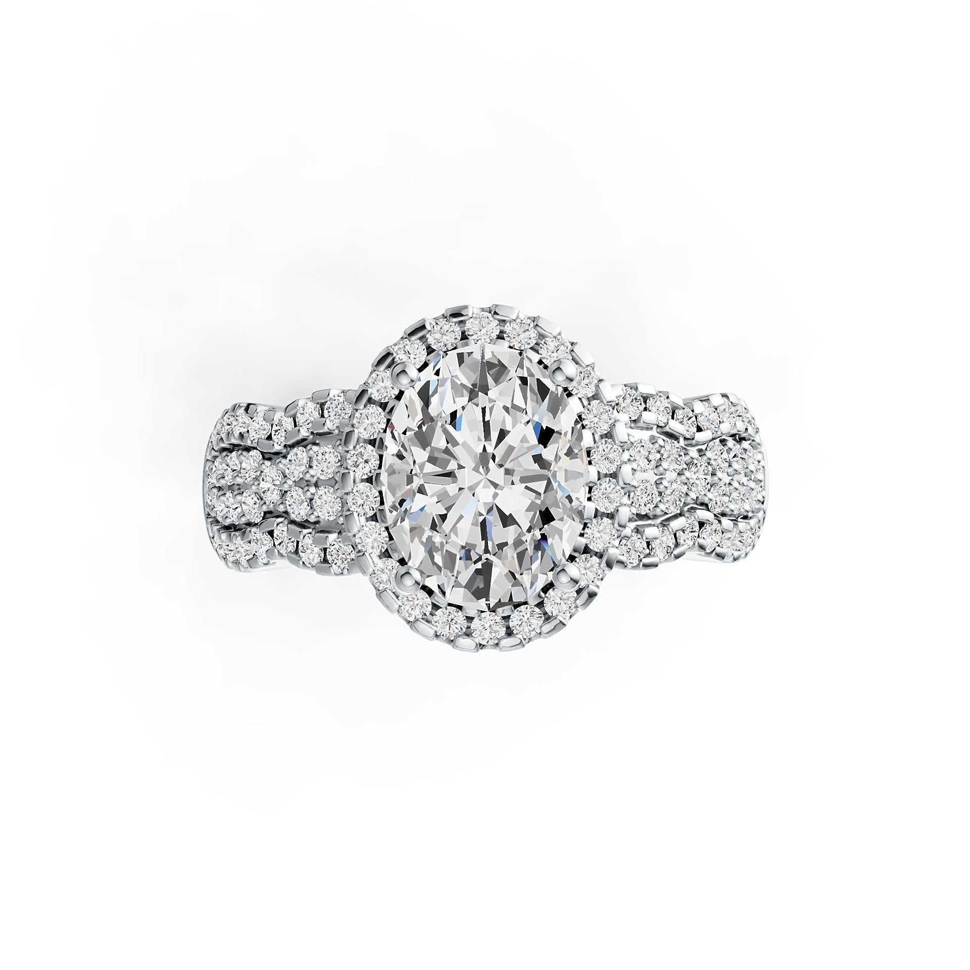 Sterling Silver Semi Mount Ring Setting Oval OV 9X7mm White Topaz DHJ
