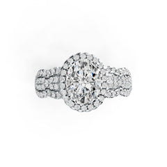 Sterling Silver Semi Mount Ring Setting Oval OV 9X7mm White Topaz DHJ