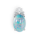 Sterling Silver Semi Mount Pendant Setting Oval OV 14X10mm Vintage Style Cabochon DHJ
