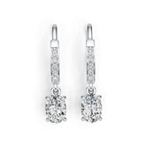 Sterling Silver Semi Mount Earrings Setting Oval OV 7x5mm with White Topaz DHJ