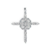 Sterling Silver Semi Mount Pendant Setting Oval OV 5x3mm RD 3x3mm DHJ