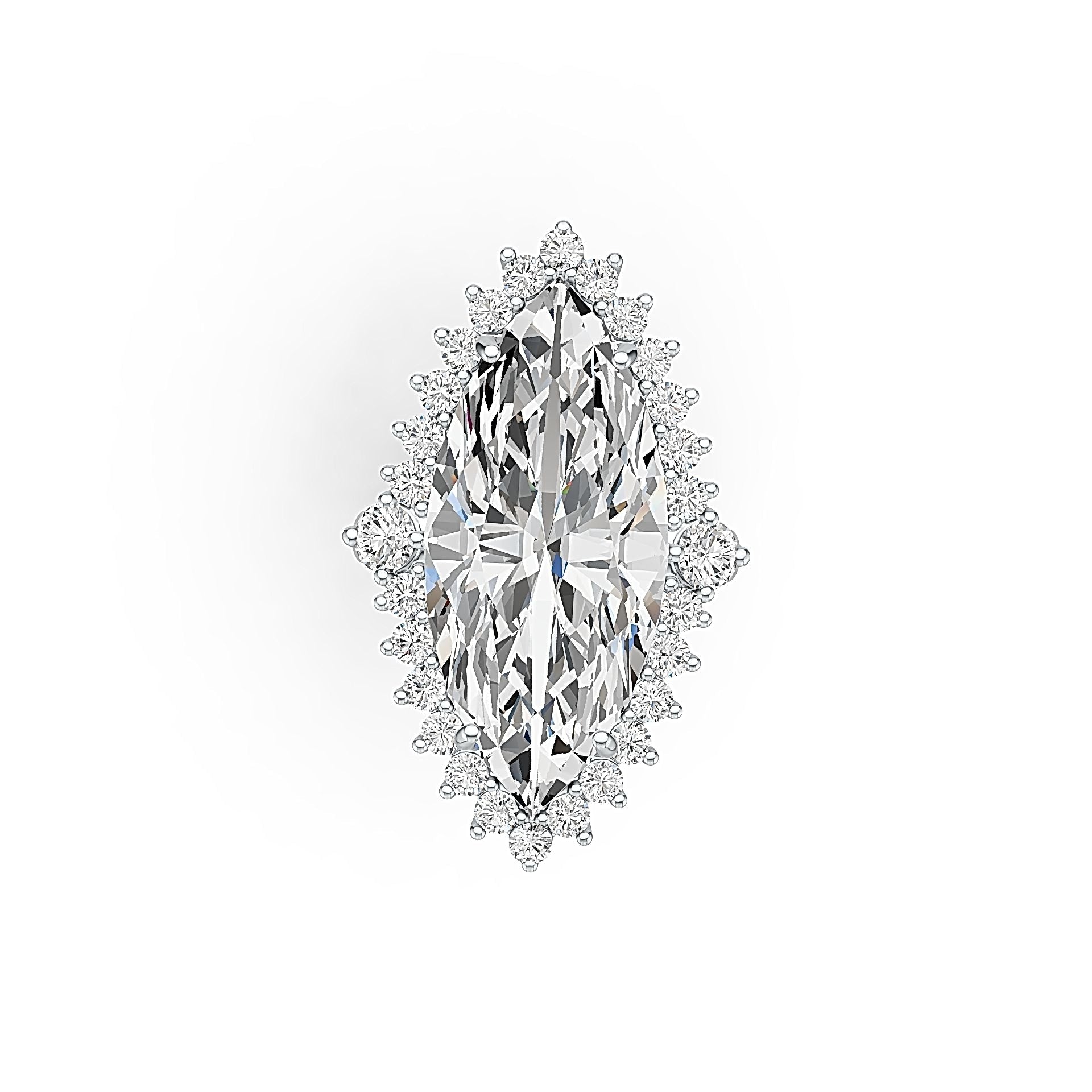 Sterling Silver Semi Mount Ring Setting Marquise MQ 31X14mm DHJ