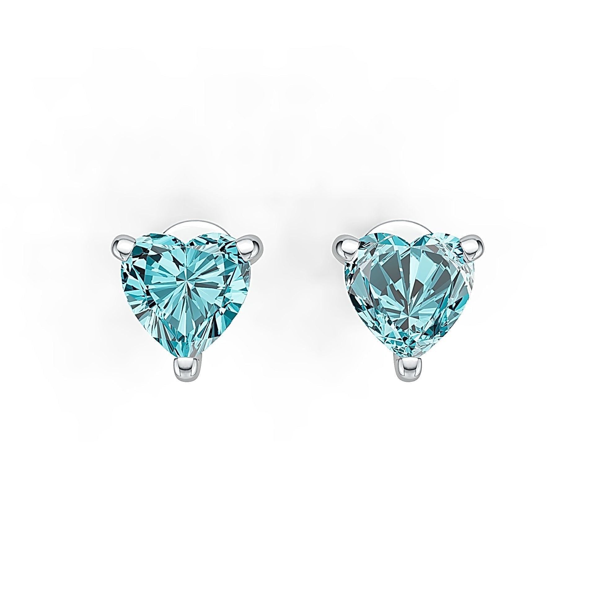 Sterling Silver Semi Mount Earrings Setting Heart HT 6X6mm Simple Stud - Syzjewelry