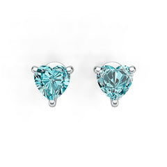 Sterling Silver Semi Mount Earrings Setting Heart HT 6X6mm Simple Stud - Syzjewelry