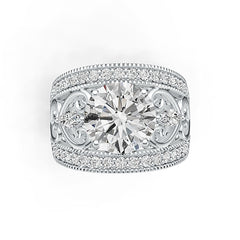 Sterling Silver Semi Mount Ring Setting Round RD 10x10mm DHJ
