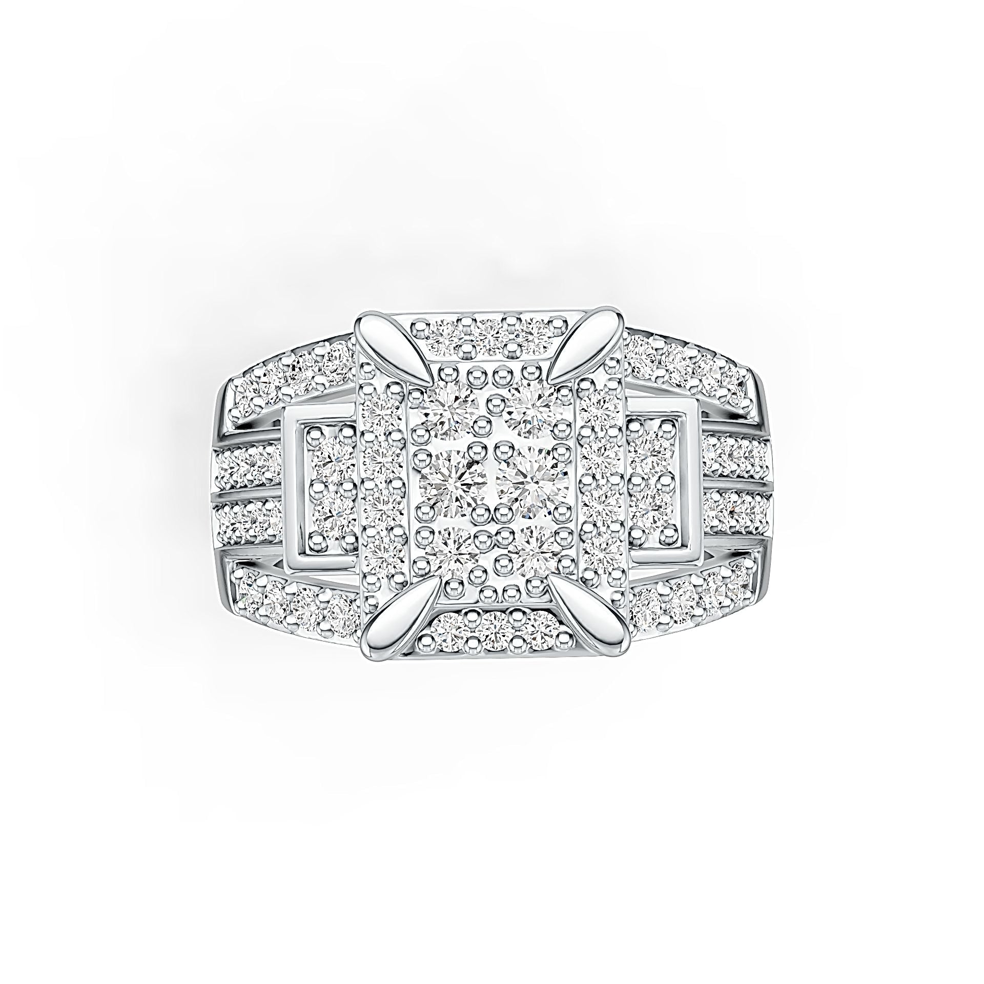 Sterling Silver Men's Engagement Wedding Ring with White Topaz or Moissanite DHJ