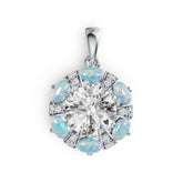 Sterling Silver Semi Mount Pendant Setting Round RD 10x10mm OV Cabochon 5X4mm DHJ