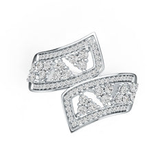 Sterling Silver Bypass Ring with White Topaz or Moissanite DHJ