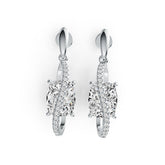 Sterling Silver Semi Mount Earrings Setting Cushion CU 10X8mm with White Topaz DHJ