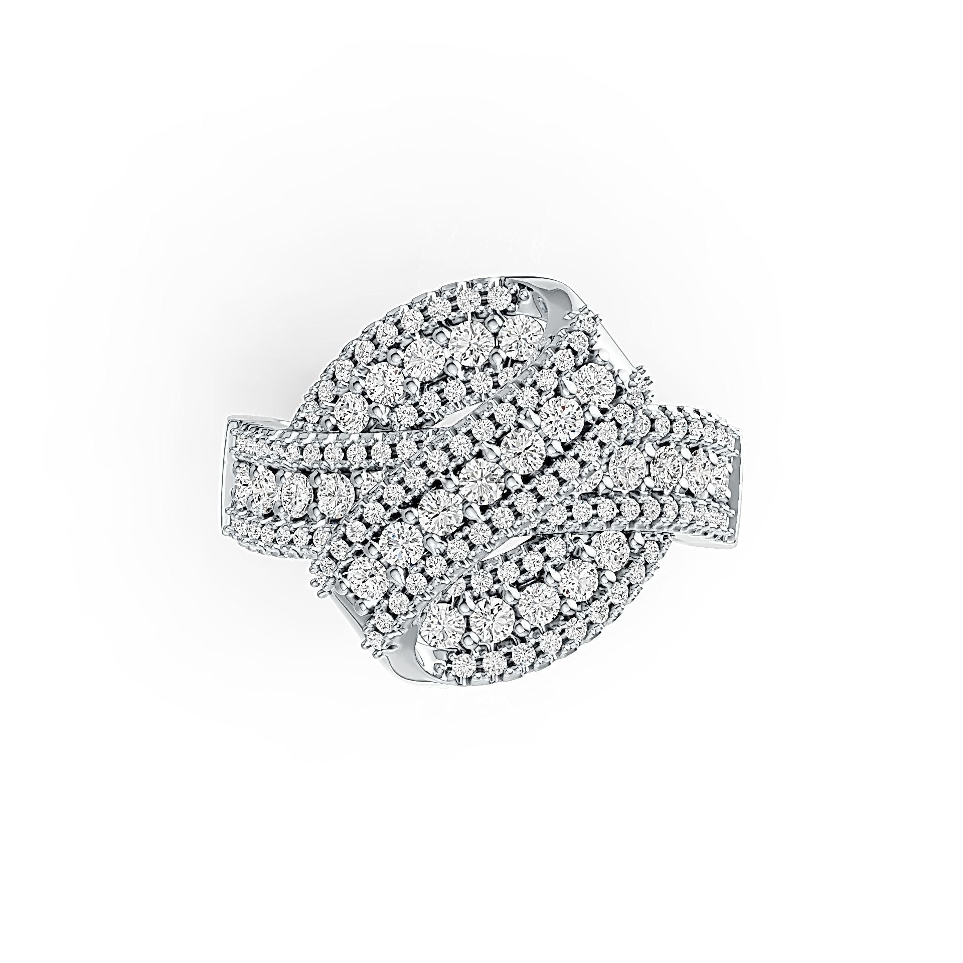 Sterling Silver Bypass Crossover Ring with White Topaz or Moissanite - Syzjewelry