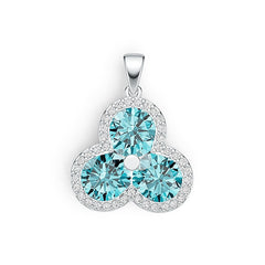 Sterling Silver Semi Mount Pendant Setting Round RD 8x8mm DHJ