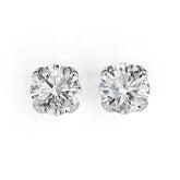 Sterling Silver Semi Mount Earrings Setting Round RD 15x5mm Hidden Halo DHJ
