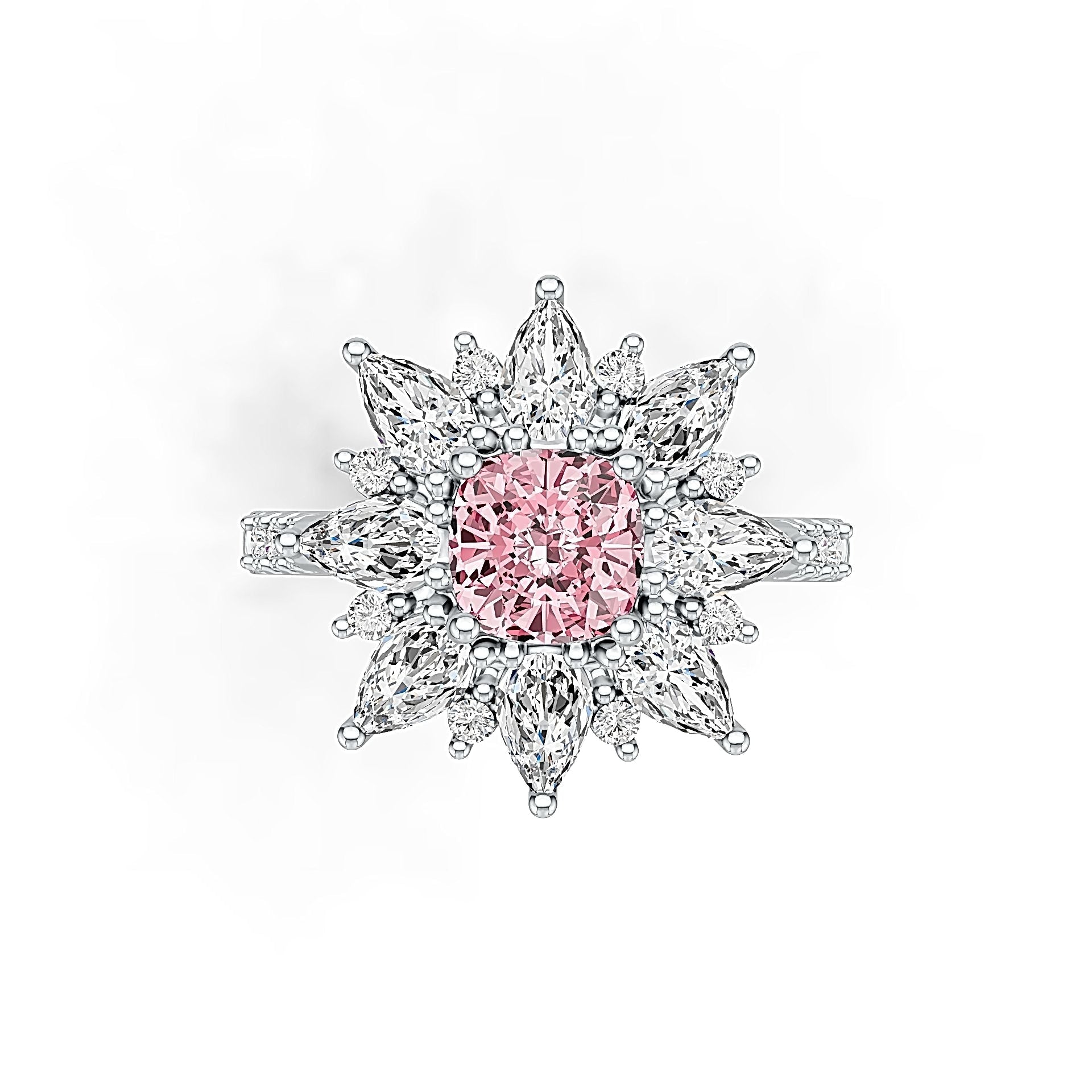 Sterling Silver Semi Mount Ring Setting Cushion CU 6x6mm PE 5x3mm Syzjewelry