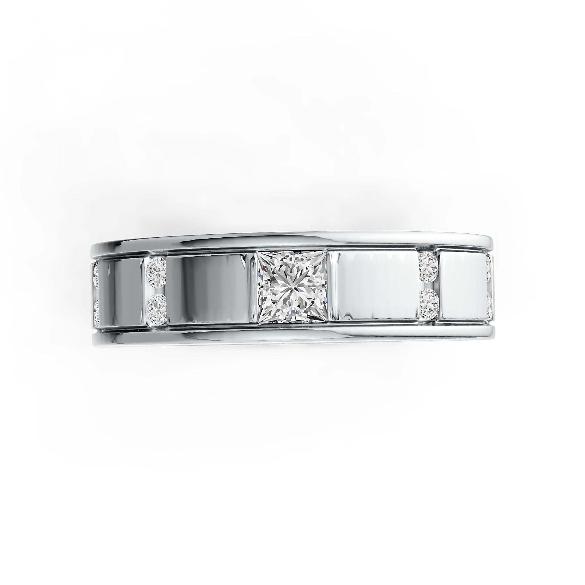 Sterling Silver Semi Mount Ring Setting Princess SQ 4X4mm Men's Band Ring DHJ