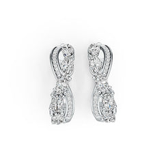 Sterling Silver Semi Mount Earrings Setting Oval OV 5X3mm with White Topaz Syzjewelry