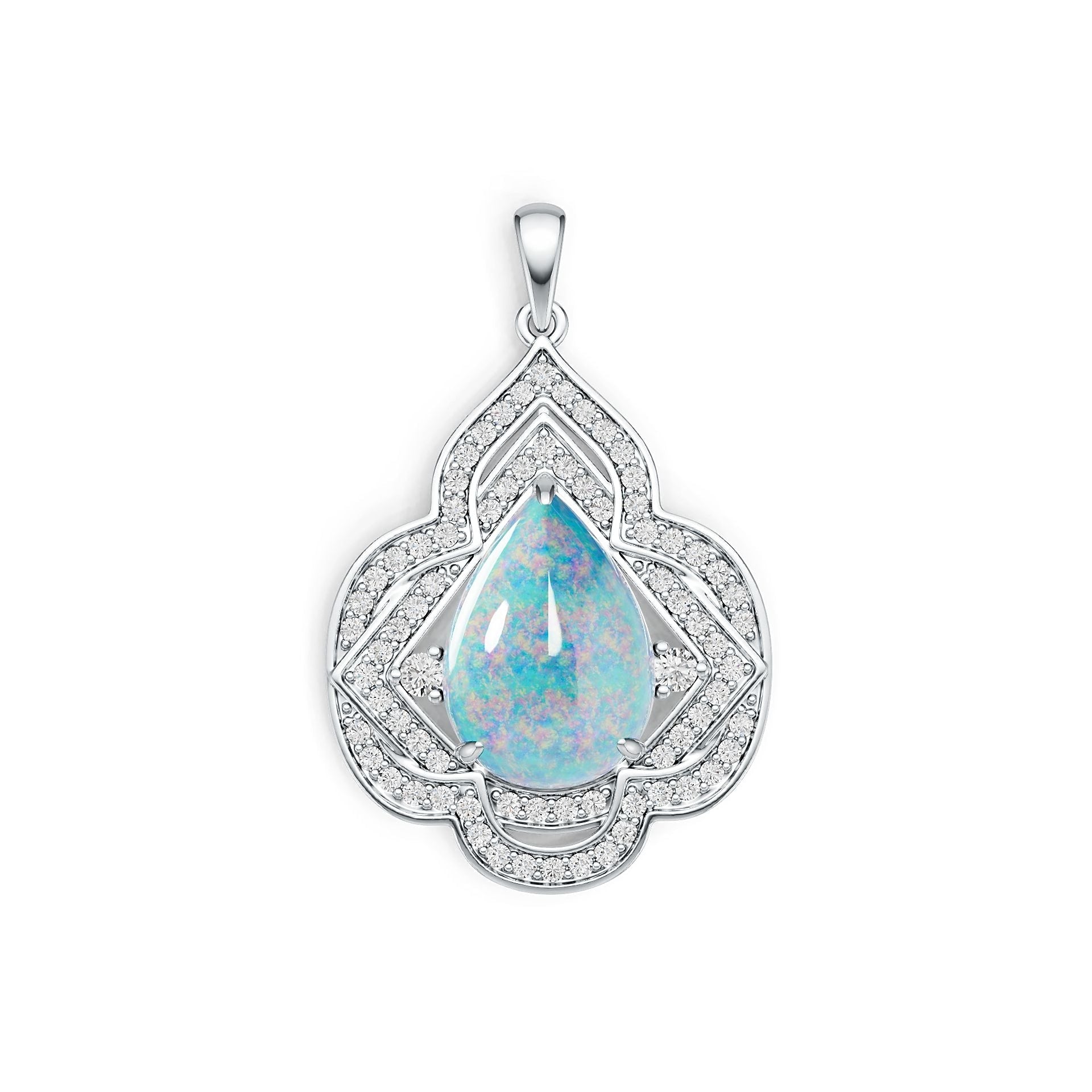 Sterling Silver Semi Mount Pendant Setting Pear PE 17X12mm Cabochon DHJ