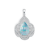 Sterling Silver Semi Mount Pendant Setting Pear PE 17X12mm Cabochon DHJ