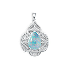 Sterling Silver Semi Mount Pendant Setting Pear PE 17X12mm Cabochon DHJ
