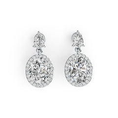 Sterling Silver Semi Mount Earrings Setting Oval OV 10X8mm PE 6X4mm DHJ