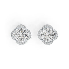 Sterling Silver Semi Mount Earrings Setting Round RD 8x8mm DHJ