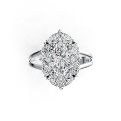 Sterling Silver Semi Mount Ring Setting Oval OV 8X6mm with White Topaz DHJ