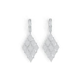 Sterling Silver Earrings Dangle Drop with White Topaz or Moissanite DHJ