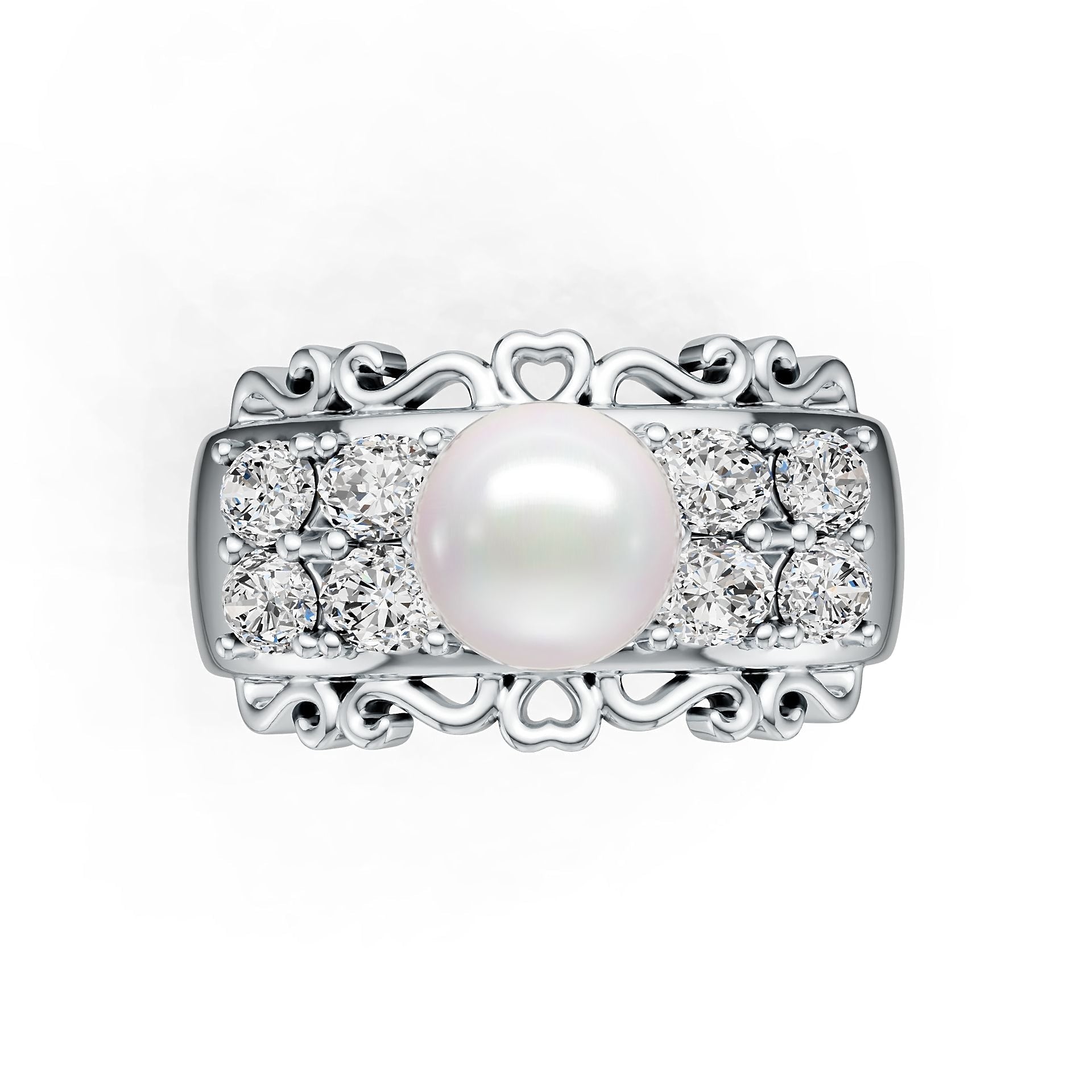 Sterling Silver Semi Mount Ring Setting Round RD 8x8mm DHJ