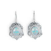 Sterling Silver Semi Mount Earrings Setting Oval OV 10X8mm Cabochon DHJ