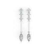 Sterling Silver Semi Mount Earrings Setting Marquise MQ 10X5mm RD 3.5x3.5mm DHJ