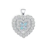 Sterling Silver Semi Mount Pendant Setting Oval OV 5x5mm Heart Pendant DHJ