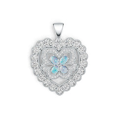 Sterling Silver Semi Mount Pendant Setting Oval OV 5x5mm Heart Pendant DHJ