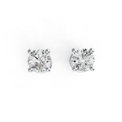 Sterling Silver Semi Mount Earrings Setting Round RD 4x4mm Stud DHJ