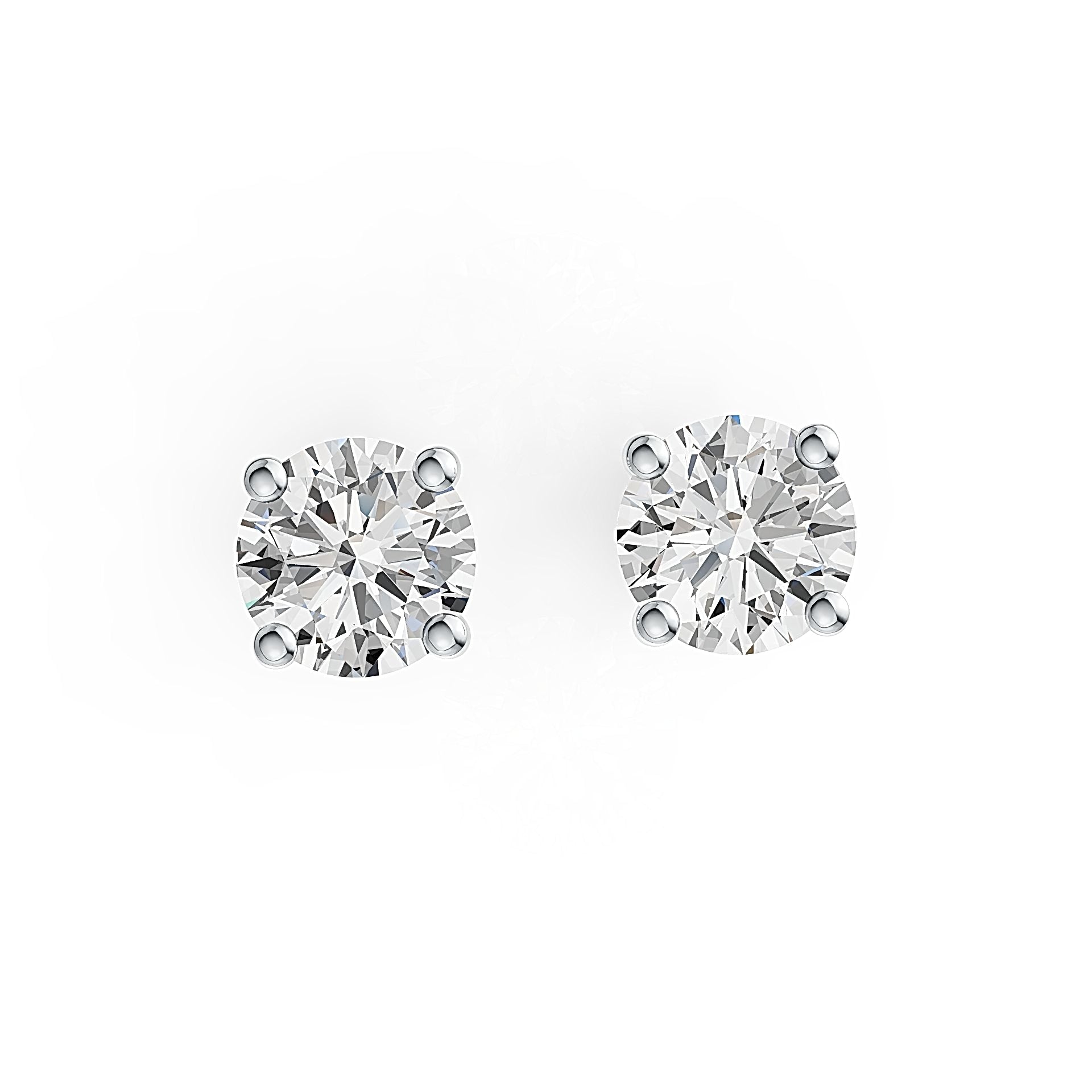 Sterling Silver Semi Mount Earrings Setting Round RD 6x6mm Stud - Syzjewelry