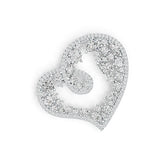Sterling Silver Pendant Heart Theme with White Topaz or Moissanite DHJ