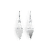 Sterling Silver Semi Mount Earrings Setting Trillion TR 12X8mm DHJ