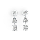 Sterling Silver Semi Mount Earrings Setting Oval OV 4X3mm PE 4X3mm RD 2.5mm - Syzjewelry