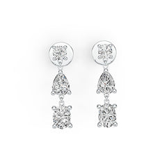 Sterling Silver Semi Mount Earrings Setting Oval OV 4X3mm PE 4X3mm RD 2.5mm - Syzjewelry