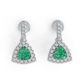 Sterling Silver Semi Mount Earrings Setting Trillion TL 4X4mm DHJ