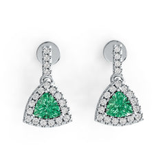 Sterling Silver Semi Mount Earrings Setting Trillion TL 4X4mm DHJ