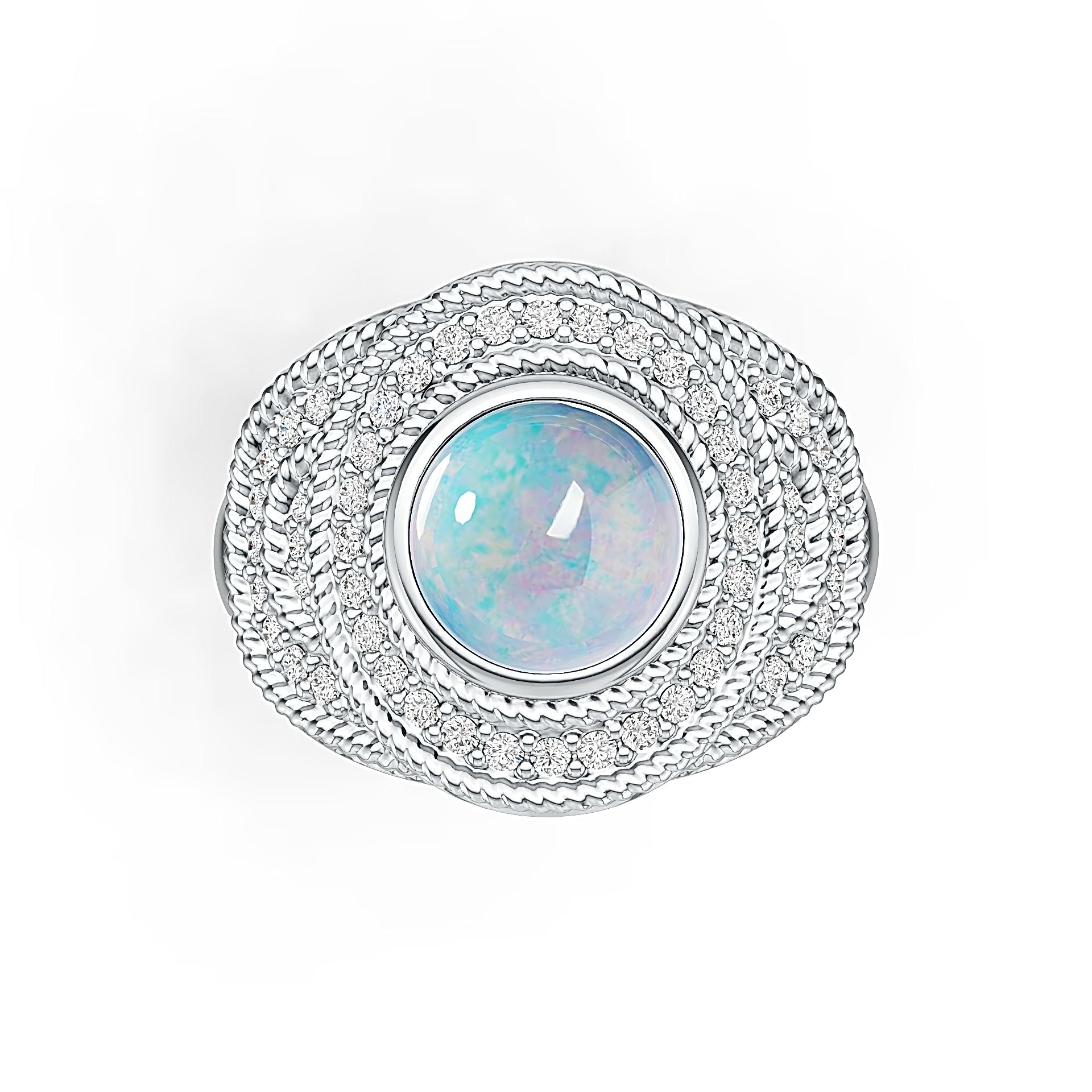 Sterling Silver Semi Mount Ring Setting Round RD 8x8mm Cabochon DHJ