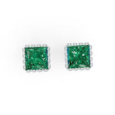 Sterling Silver Semi Mount Earrings Setting Princess SQ 6x6mm DHJ