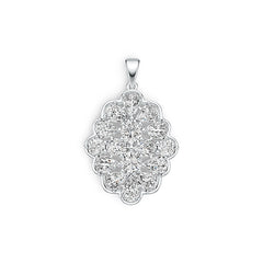 Sterling Silver Semi Mount Pendant Setting Pear PE 7X5mm RD 6Xmm RD 5X5mm DHJ