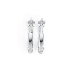 Sterling Silver Semi Mount Earrings Setting Oval OV 7X5mm - Syzjewelry