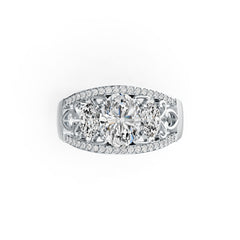 Sterling Silver Semi Mount Ring Setting Oval OV 9X7mm OV 6X4mm DHJ