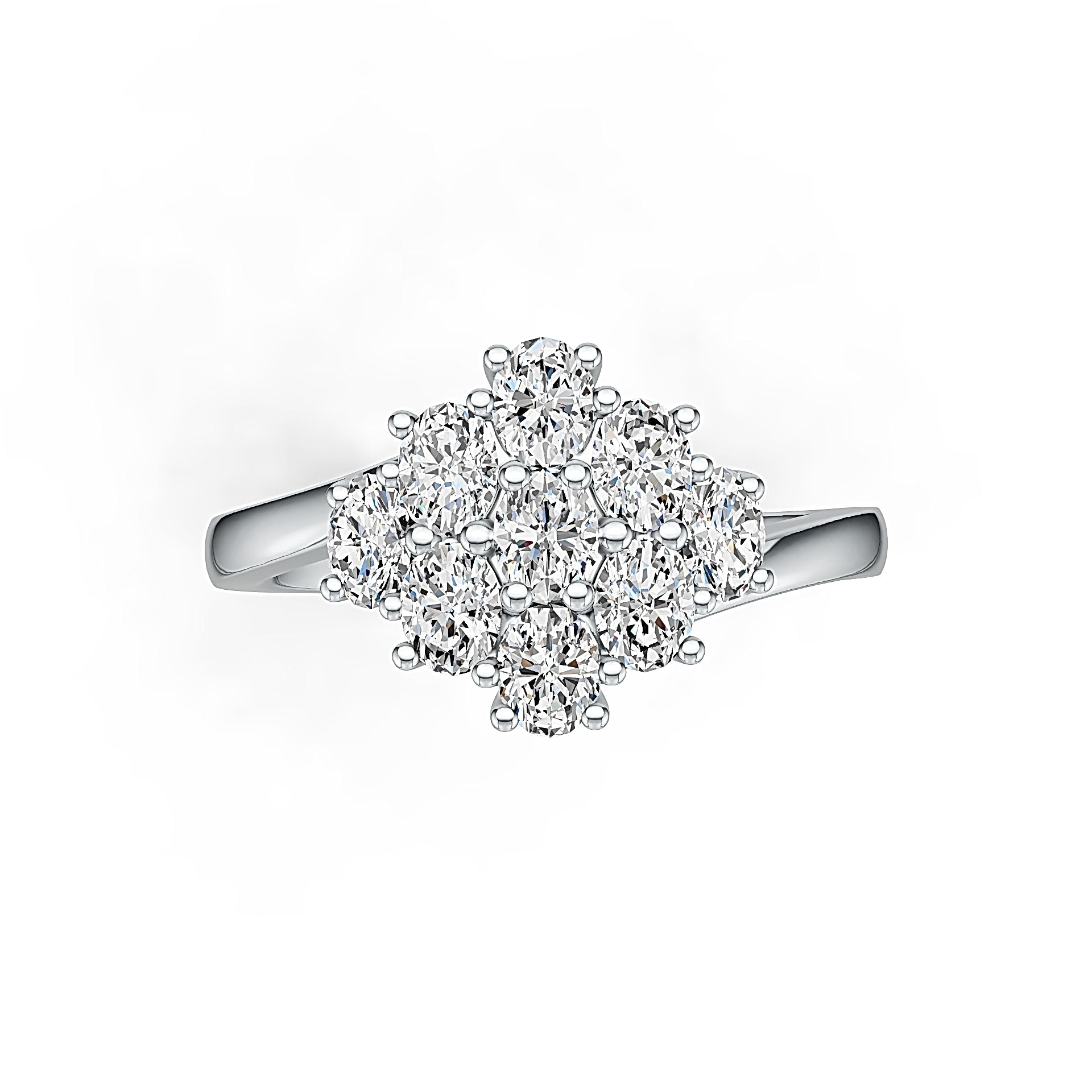 Sterling Silver Semi Mount Ring Setting Oval OV 4X3mm Bypass Cluster Ring - Syzjewelry